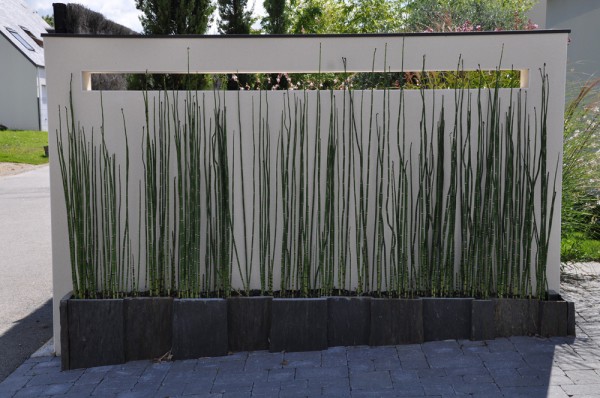 Mur enduit avec fenêtre et couvertine alu - paysagiste Vannes