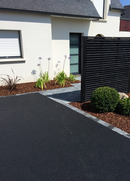 Enrobé, chainettes pavés entrée - paysagiste Vannes