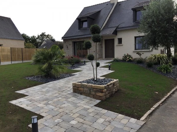 Pavage multiformat entrée - paysagiste Vannes
