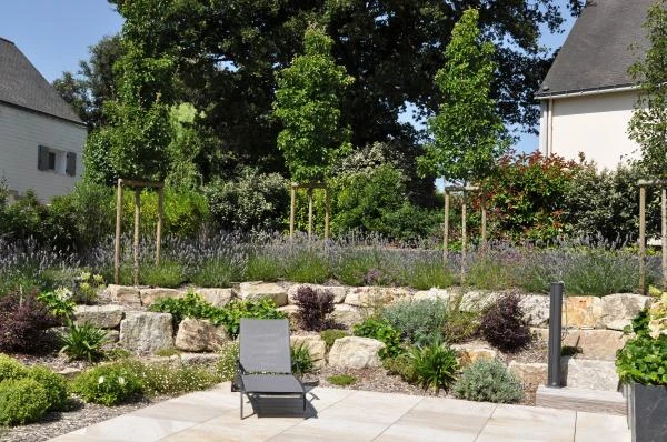 Dallage céramique et terrasse bois