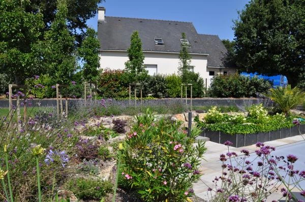 Dallage céramique et terrasse bois
