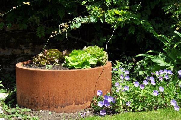 Bac potager en corten - paysagiste Vannes