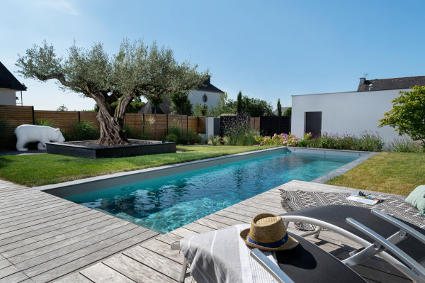 Terrasse et clôture bois - paysagiste Vannes
