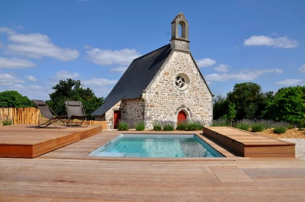 Terrasse et volets piscine ipé