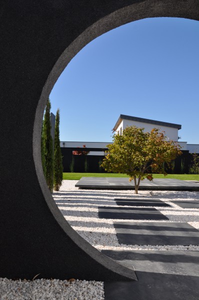 Pas japonais en ardoise, nidagravel, mur déco