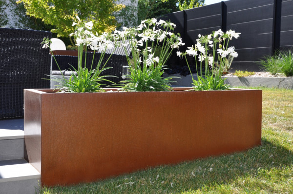 Pot en corten - paysagiste Vannes