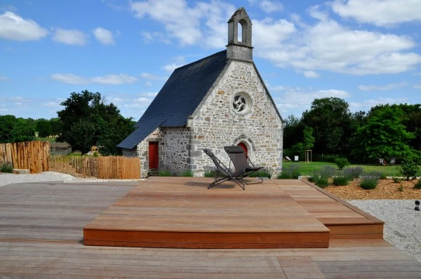 Terrasase et volets piscine ipé - paysagiste Vannes