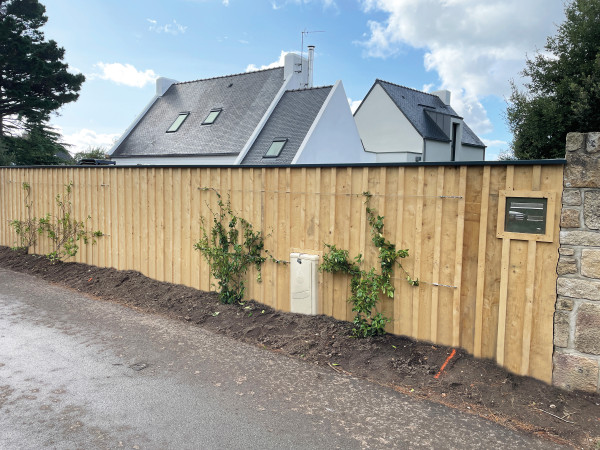 Palissade bois type Cap Ferret - paysagiste Vannes