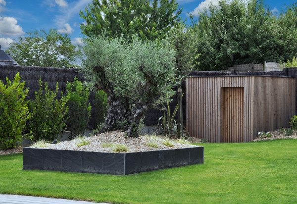 Abri de jardin en liteaux bois - paysagiste Vannes