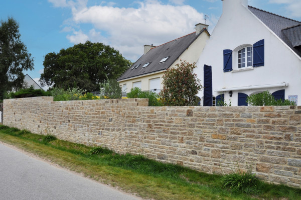 Mur en pierre naturelle granit - paysagiste Vannes