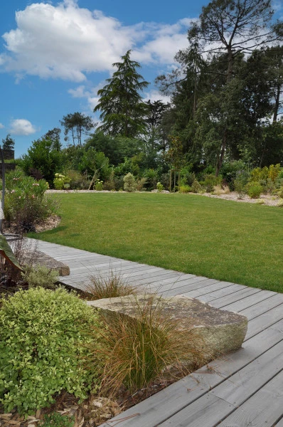 Terrasse bois Douglas gris - paysagiste Vannes