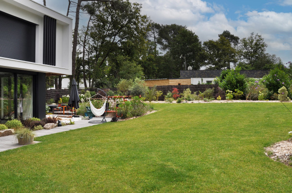 Terrasse bois Douglas gris - paysagiste Vannes
