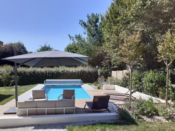 Terrasse bois, dallage, muret - paysagiste Vannes